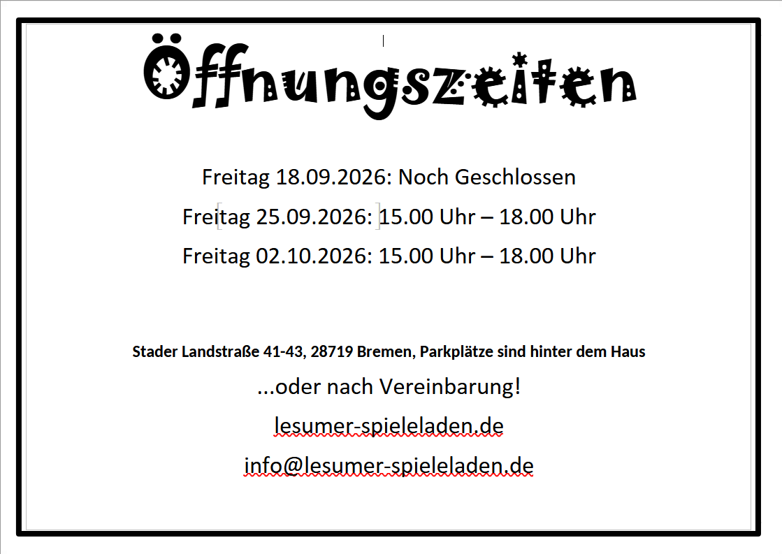 Oeffnungszeiten Ladengeschäft