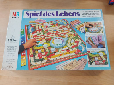 Spiel des Lebens alte grosse hellblaue Schachtel-MB